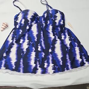 3 For $10. Blue and White Women's Swim Top